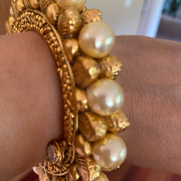 Gold & cultured pearl bracelet - Picture 12 of 14